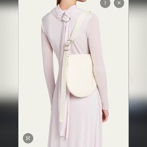 Jil Sander Small Moon Cream  Leather Hobo Bag